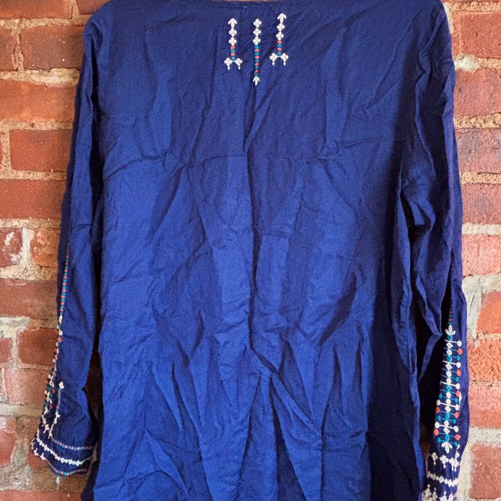 Sundance XL Embroidered Royal Blue Tunic - Picture 4 of 8
